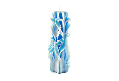Sculptured Candle Blue Large