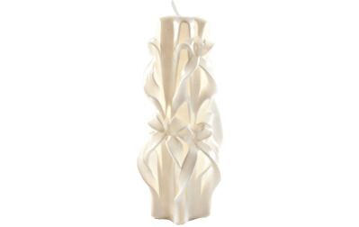 Sculptured Candle White Large